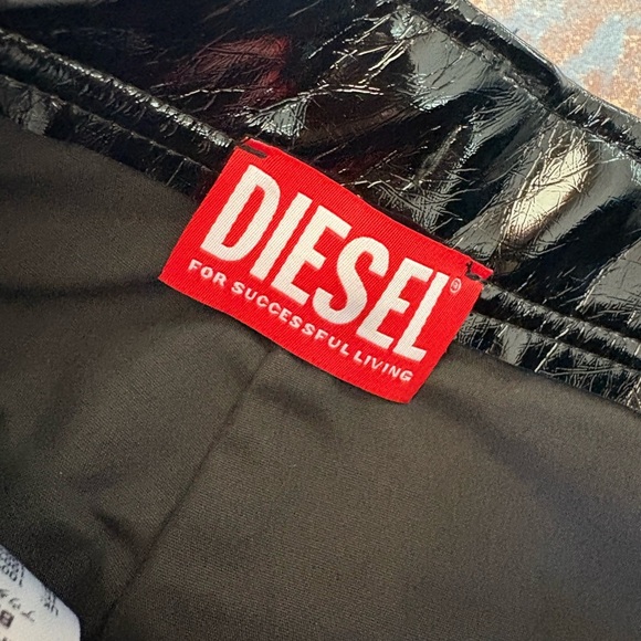 Diesel Kids Girls Glossy Black Jacket and Skirt Set - Picture 7 of 10